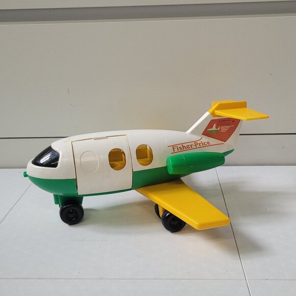 Fisher-Price Other - Fisher-Price 1980 Kid White Green Vintage Little People 1980 Airplane Toys Retro